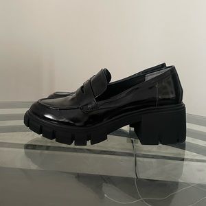 Sincerely Jules Chunky Black Patent Leather Loafers